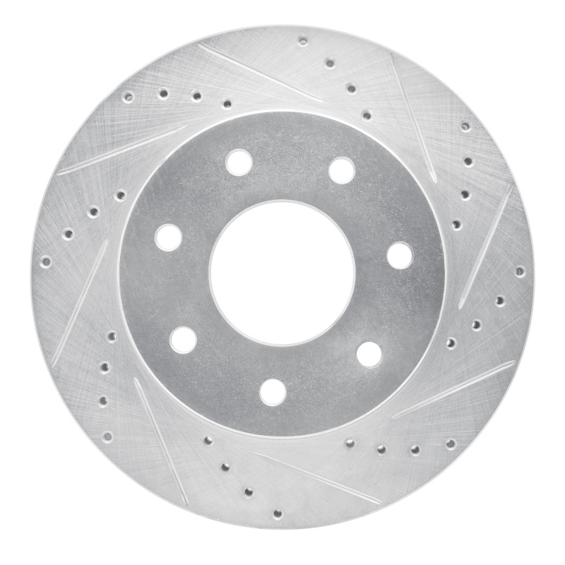 Ford F-150 Brake Rotor (1) - Front Right - R1 Concepts - Drilled & Slotted - Silver - `04-`08